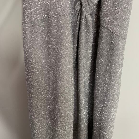 Patbo Lurex Cut Out Maxi Lace Up Dress Silver Sparkle Womens Glamorous Size 10 - Picture 16 of 16